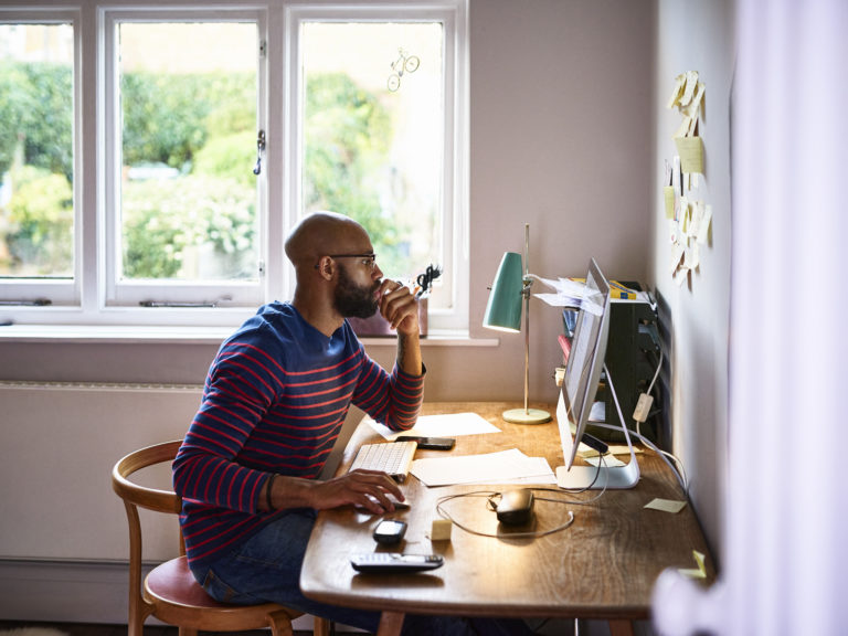 Employee working from home